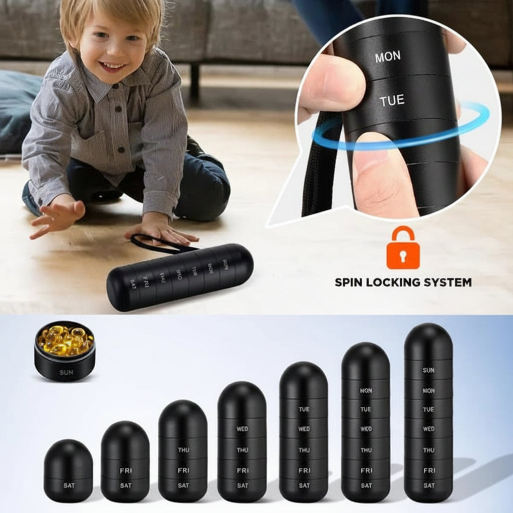 Pill Organizer Portable Case Travel Friendly
