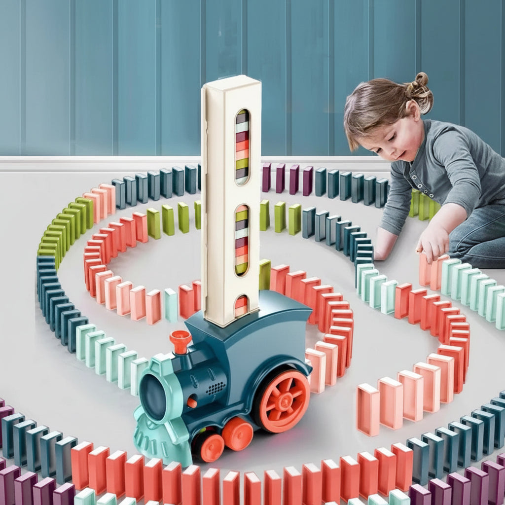 Domino Kids Train Toy Automatic Building Set