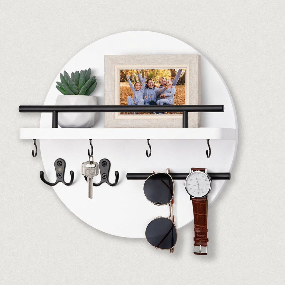 Round Wooden Key Holder Stylish & Eco