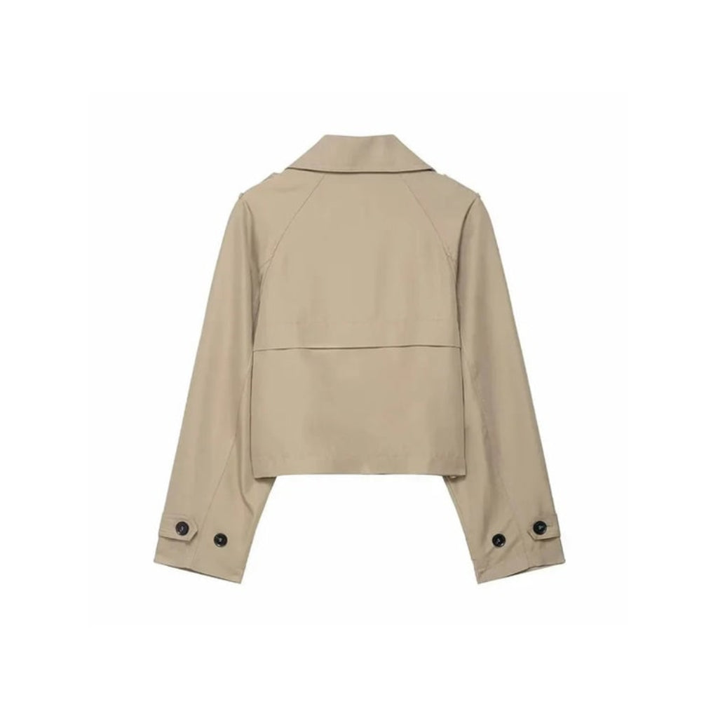 Women's Cropped Trench Coat Short Outerwear