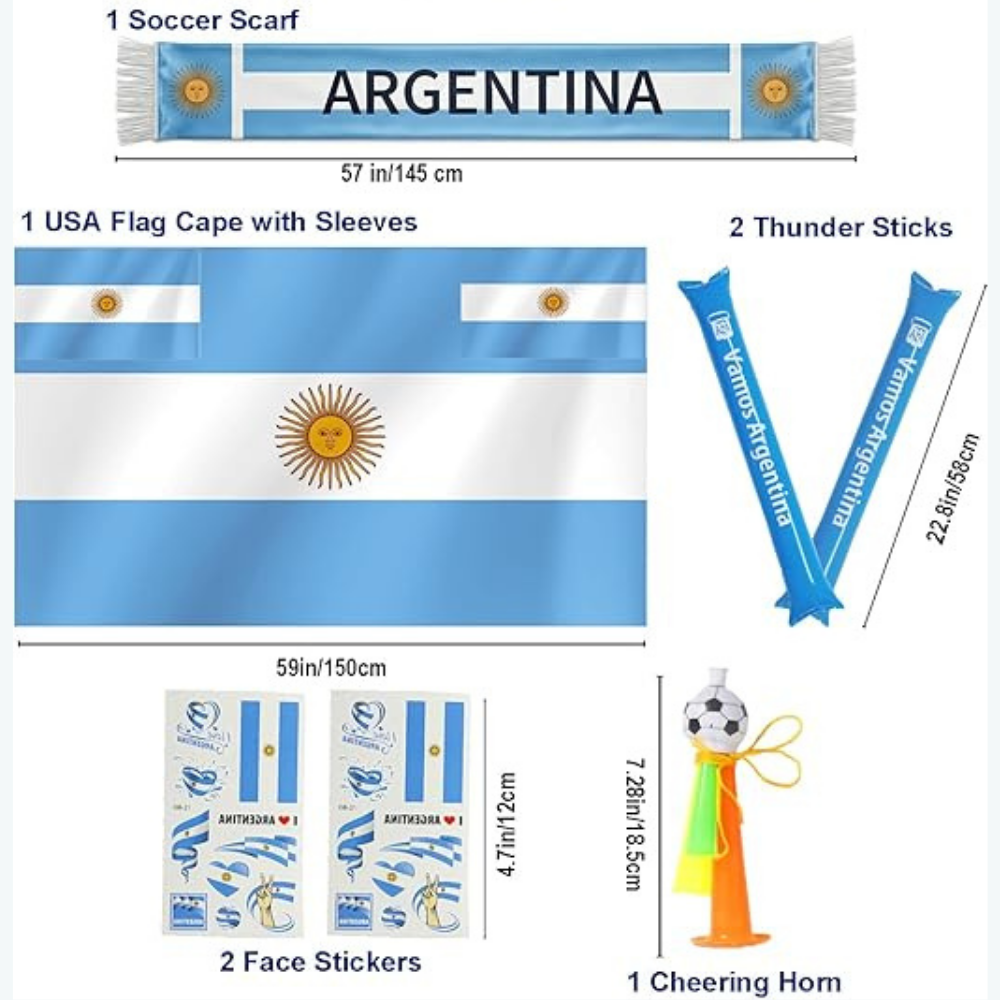 World Cup Argentina Flag Soccer Scarf