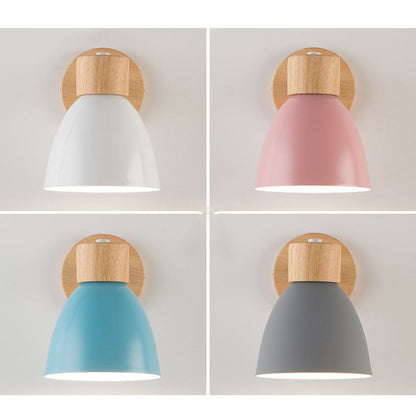 Modern Minimalist Wall Sconce Wood & Iron