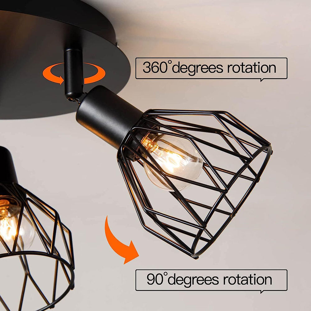 Industrial Adjustable Black Spotlight