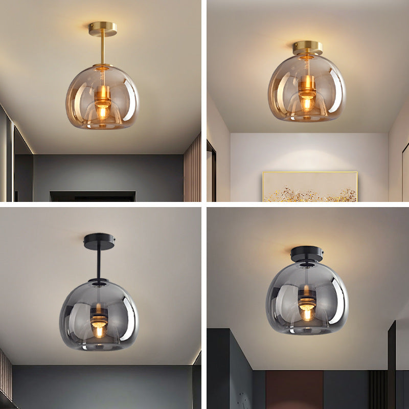 Nordic Glass Ball Ceiling Light Semi Flush