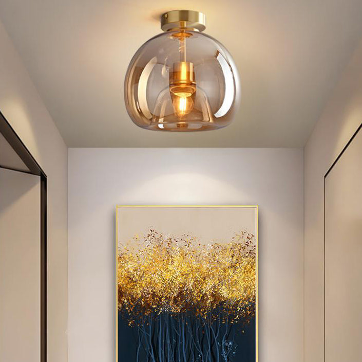 Nordic Glass Ball Ceiling Light Semi Flush