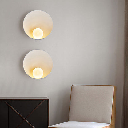Modern Minimalist Round Wall Sconce Resin &