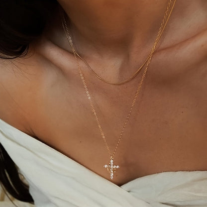 Necklace Cross Pendant Crown Mothers Day