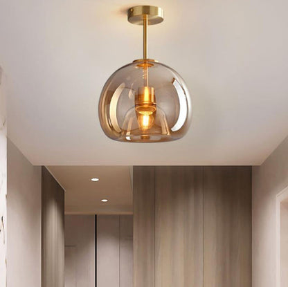 Nordic Glass Ball Ceiling Light Semi Flush