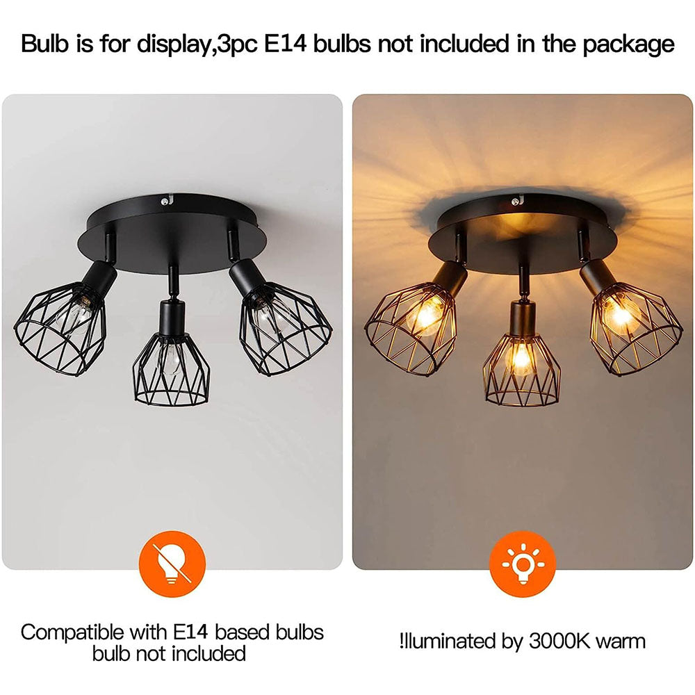 Industrial Adjustable Black Spotlight