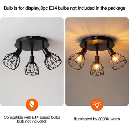 Industrial Adjustable Black Spotlight