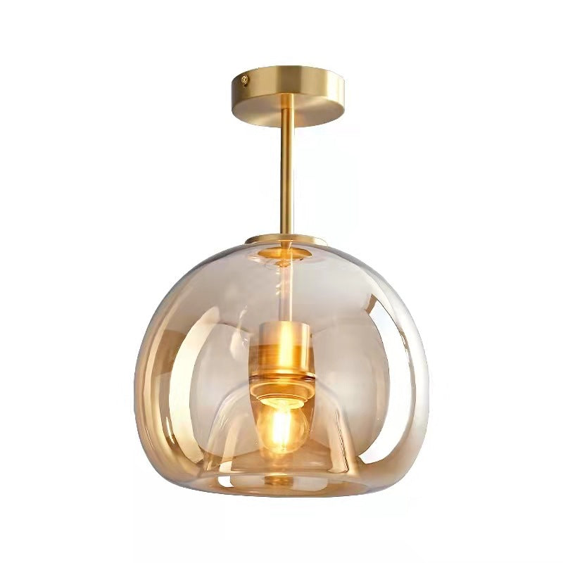 Nordic Glass Ball Ceiling Light Semi Flush