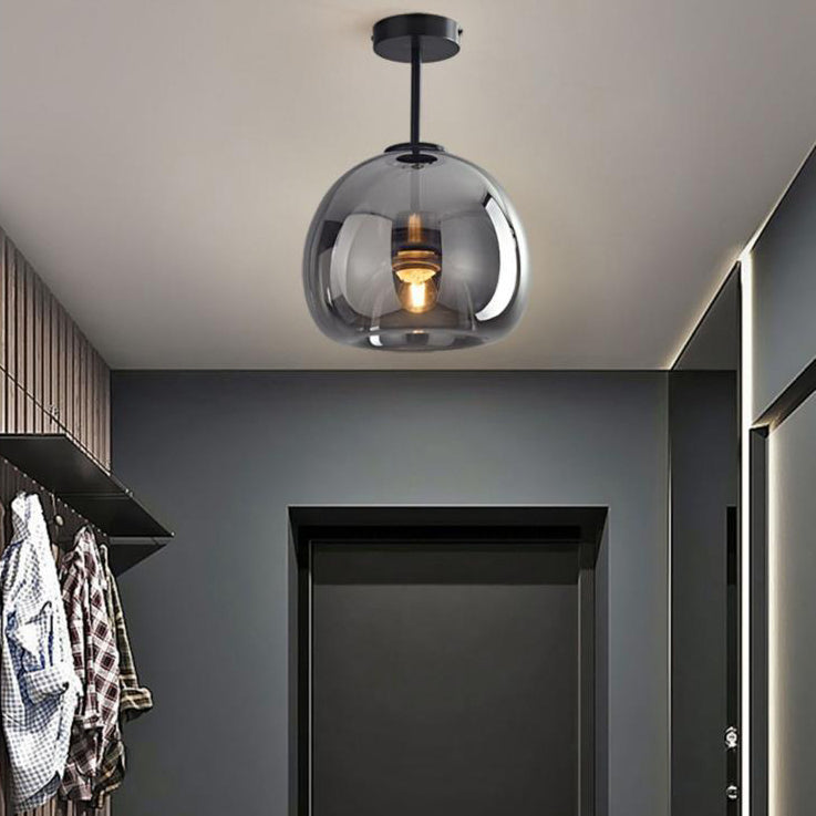 Nordic Glass Ball Ceiling Light Semi Flush