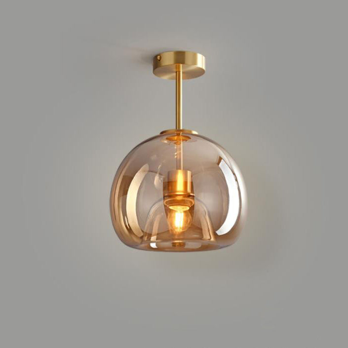 Nordic Glass Ball Ceiling Light Semi Flush