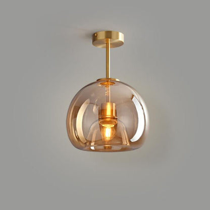 Nordic Glass Ball Ceiling Light Semi Flush