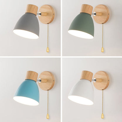 Modern Minimalist Wall Sconce Wood & Iron