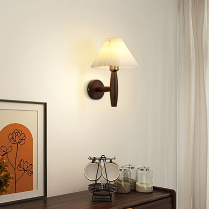 Nordic Wooden Wall Sconce Retro Bedside Wall