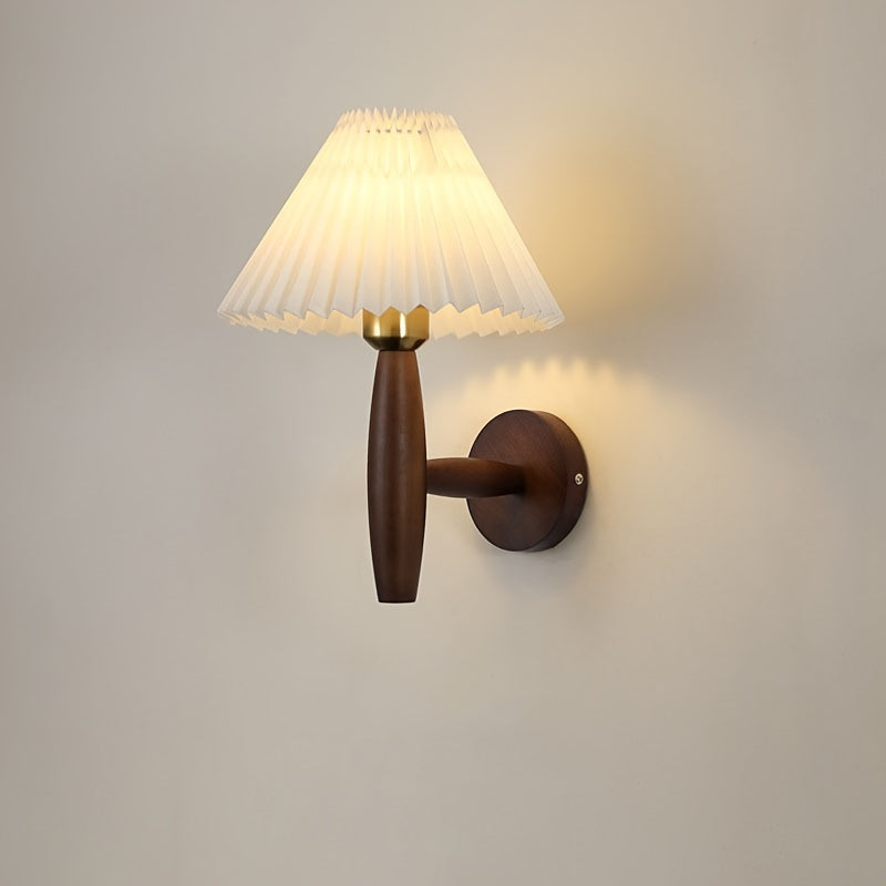 Nordic Wooden Wall Sconce Retro Bedside Wall