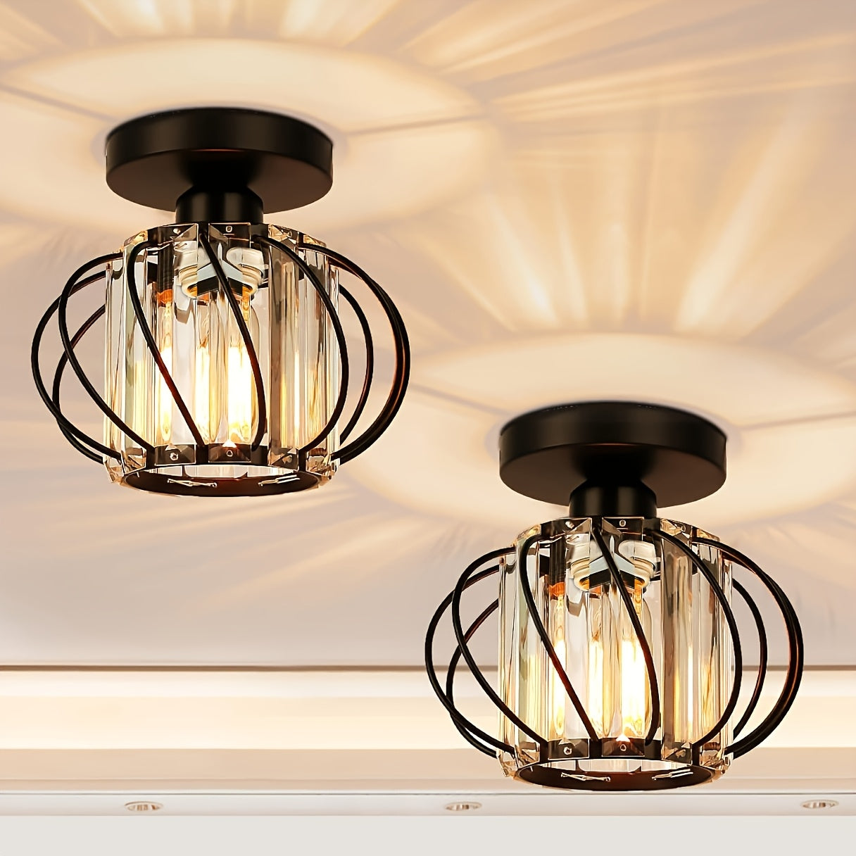 Modern Industrial Cage Ceiling Light Elegant
