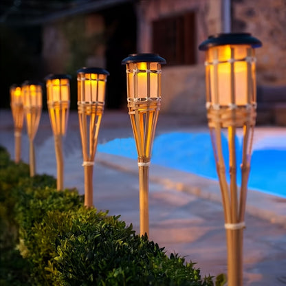 Solar Bamboo Flame Lights (2 Pack) 12