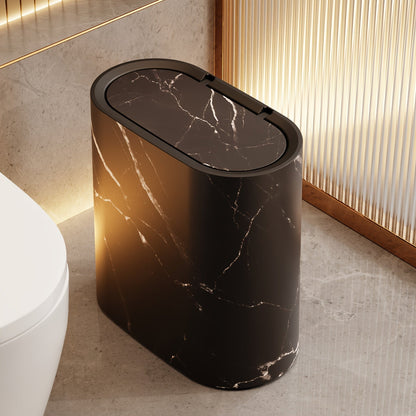 Marble Pattern Trash Can Modern Bathroom &