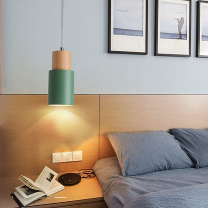 Nordic Macaron Cylinder Pendant Light Modern