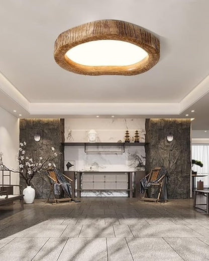 Le Halo Bois Ceiling Light Rustic Wood