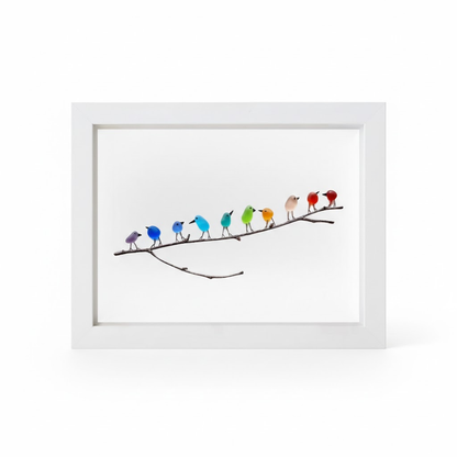 Wall Art Picture Frame Sea Glass Bird