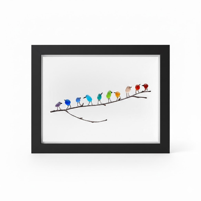 Wall Art Picture Frame Sea Glass Bird