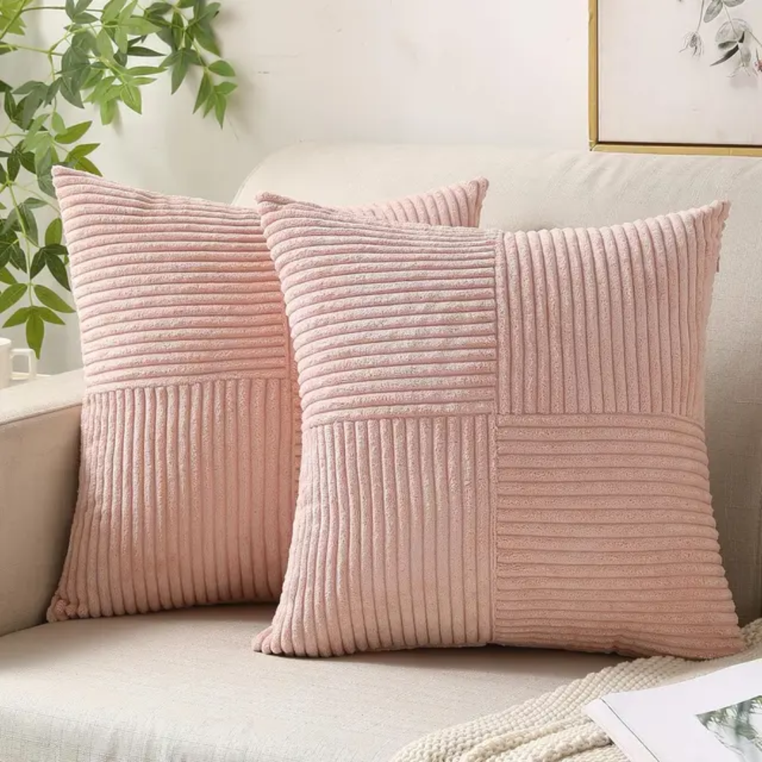 Corduroy Cushion Covers Luxury Striped Throw