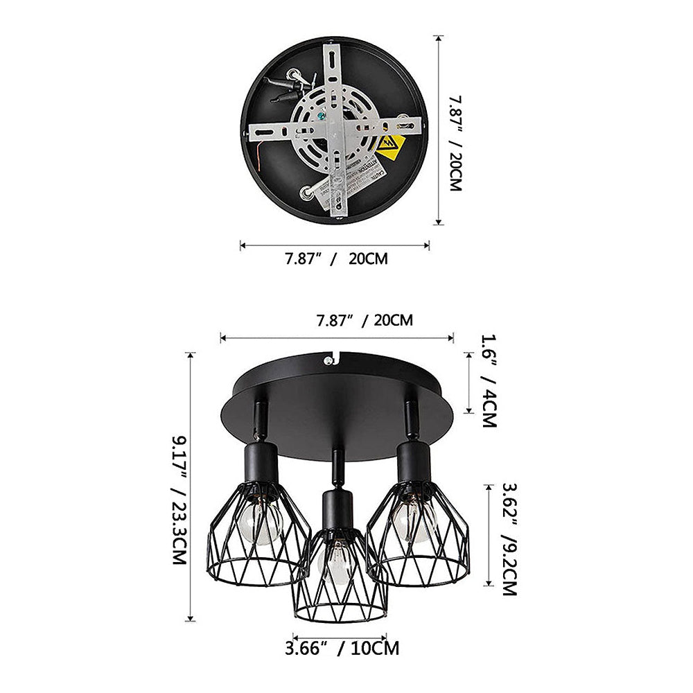 Industrial Adjustable Black Spotlight