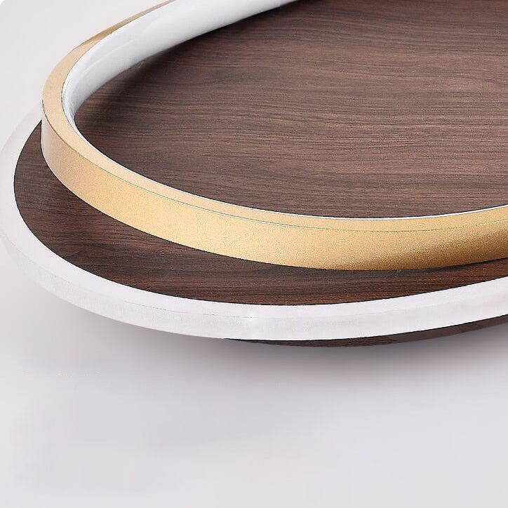 LED Modern Ceiling Lamp Walnut & Gold