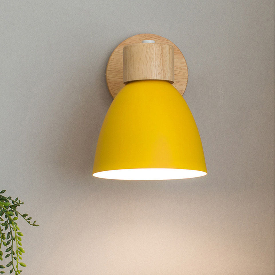 Modern Minimalist Wall Sconce Wood & Iron