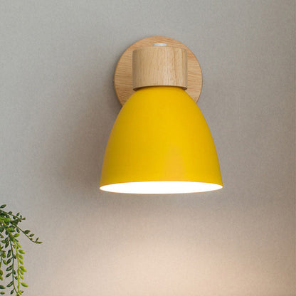 Modern Minimalist Wall Sconce Wood & Iron