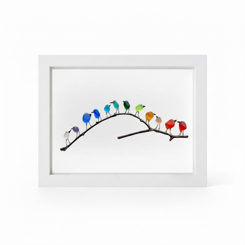 Wall Art Picture Frame Sea Glass Bird
