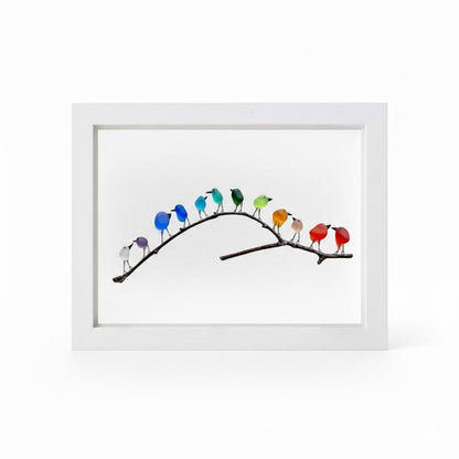 Wall Art Picture Frame Sea Glass Bird