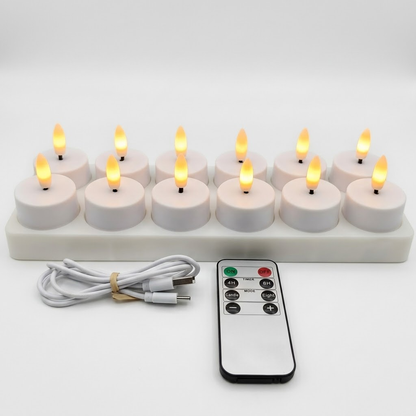 LED Candles Flameless Set Remote Timer USB