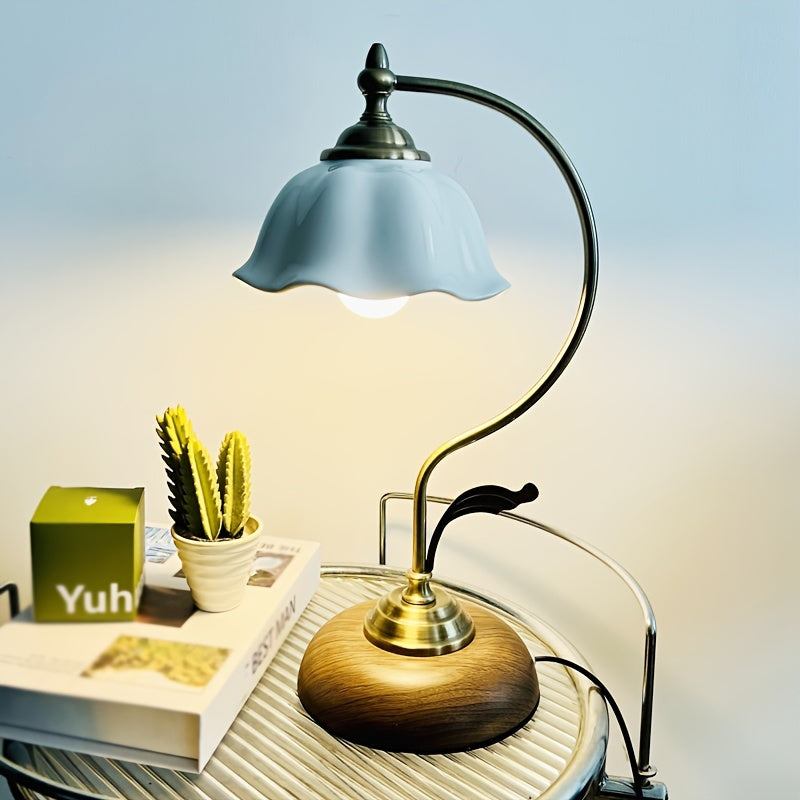 Vintage Goose Neck Table Lamp Antique Brass