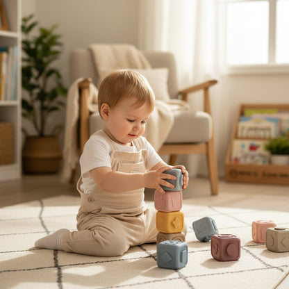Baby Stacking Toy Sensory Teething Cubes