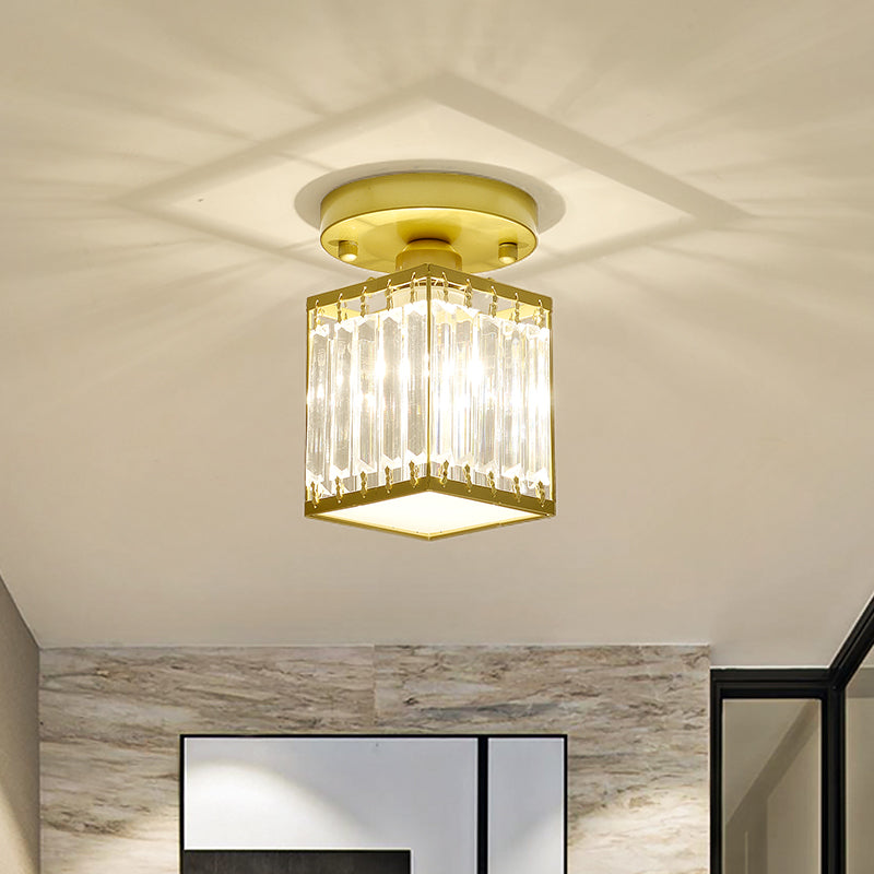 Crystal Foyer Ceiling Light Modern Semi