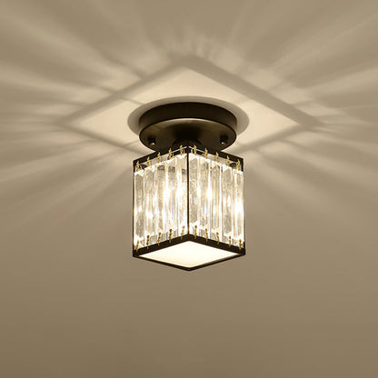 Crystal Foyer Ceiling Light Modern Semi