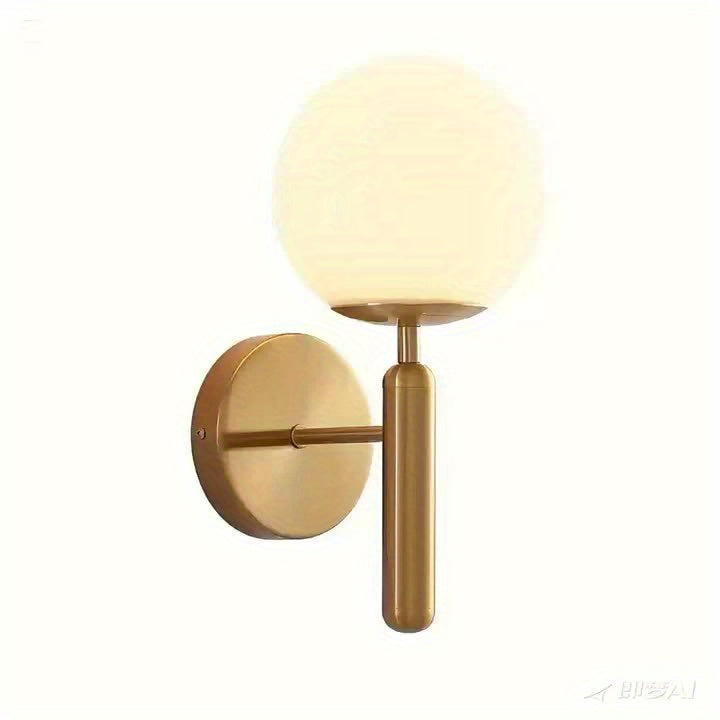 Modern Glass Globe Wall Sconce Polished