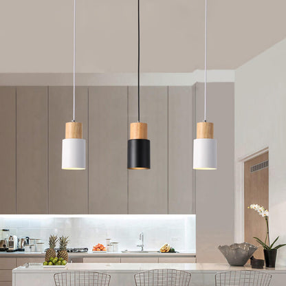 Nordic Macaron Cylinder Pendant Light Modern