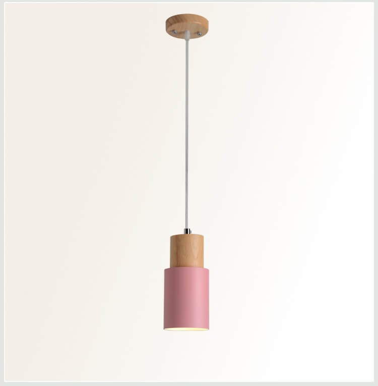 Nordic Macaron Cylinder Pendant Light Modern
