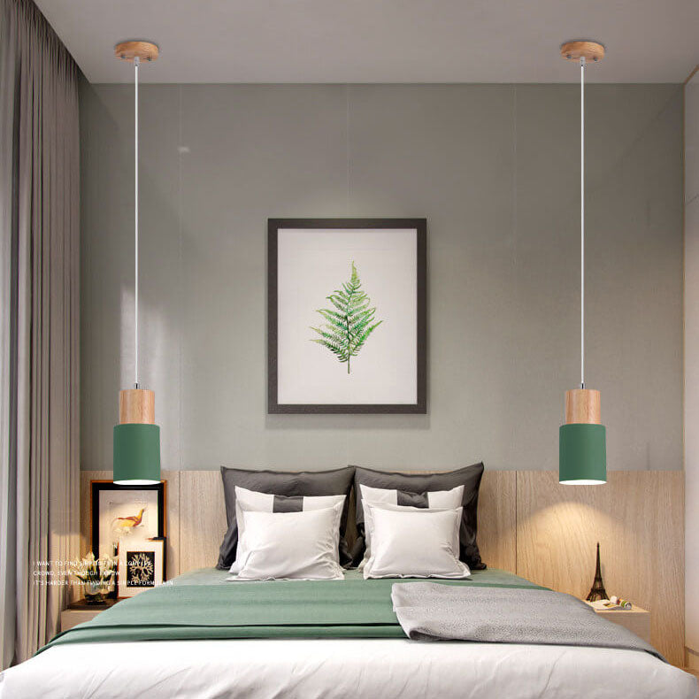 Nordic Macaron Cylinder Pendant Light Modern