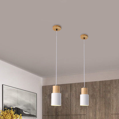 Nordic Macaron Cylinder Pendant Light Modern