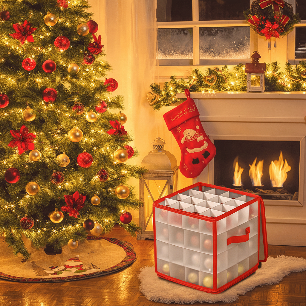 Ornament Storage Box Clear Plastic Christmas