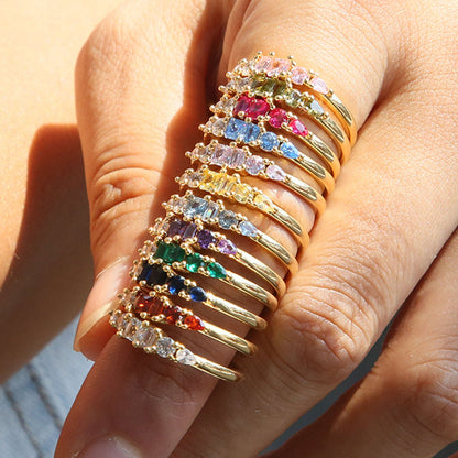 Mothers Day Gold Ring Set Stackable