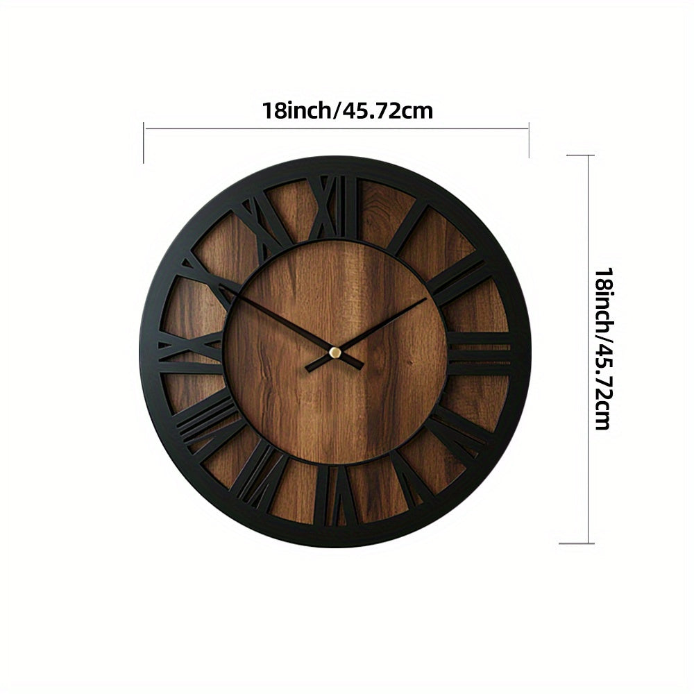 Vintage Wooden Wall Clock Roman Numeral