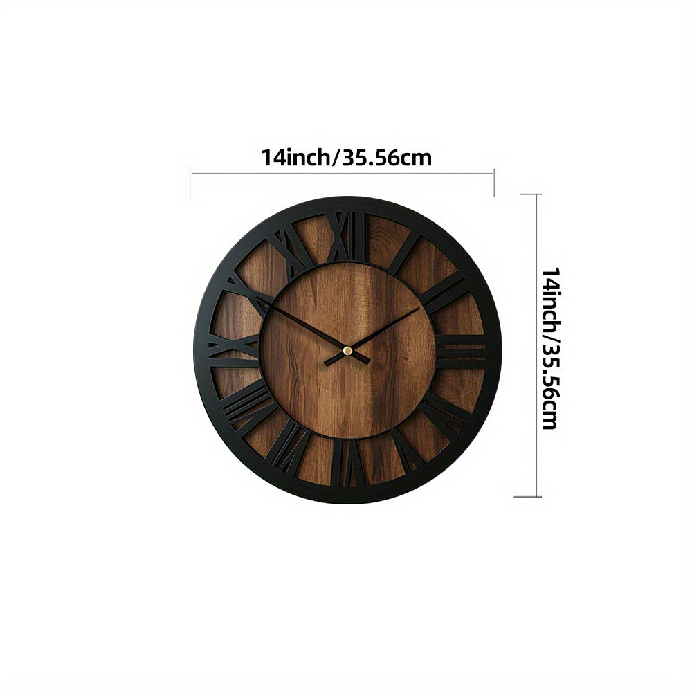 Vintage Wooden Wall Clock Roman Numeral