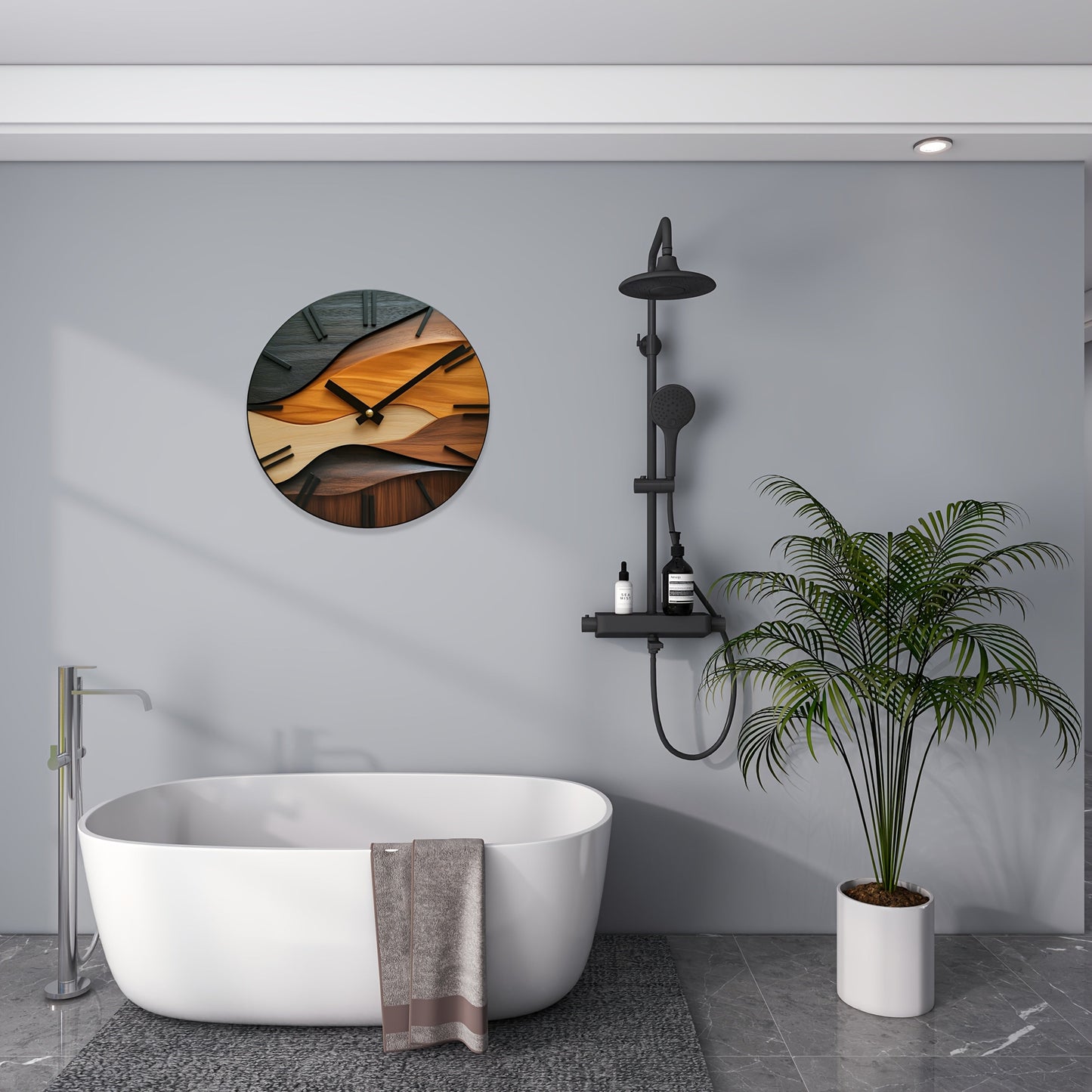 Artistic Round Wall Clock Nordic Style Faux